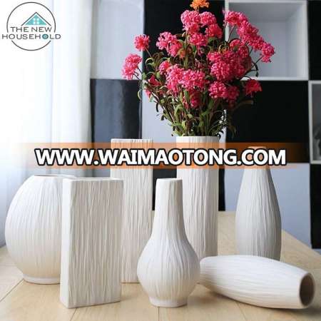 European style modern simple home decoration matt white ceramic vase